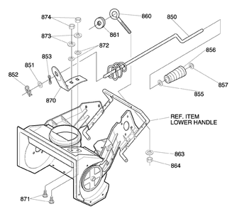 Part Location Diagram of 333946-853 Murray Bracket, Chute Rotate